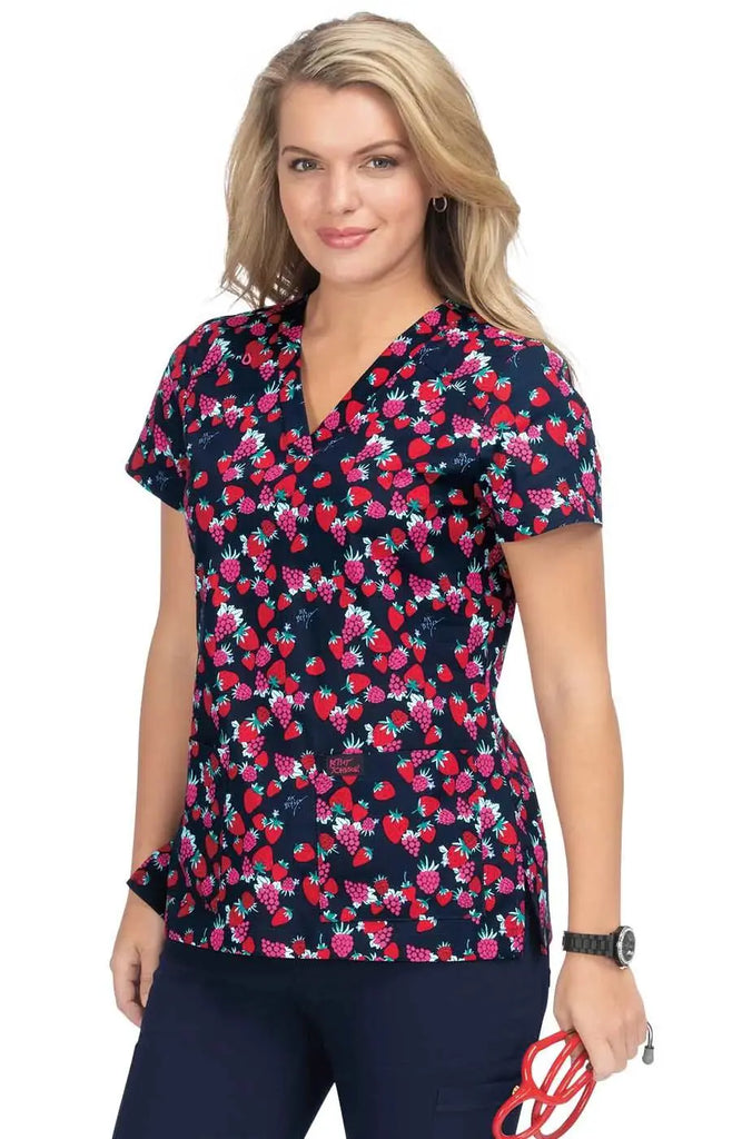 Koi Scrubs Bell Top Berry Burst | scrub-supply.com