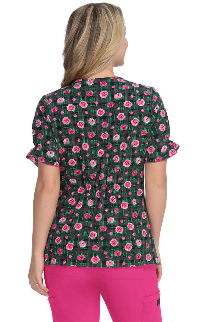 Koi Scrubs Canola Top Cozy Roses | scrub-supply.com