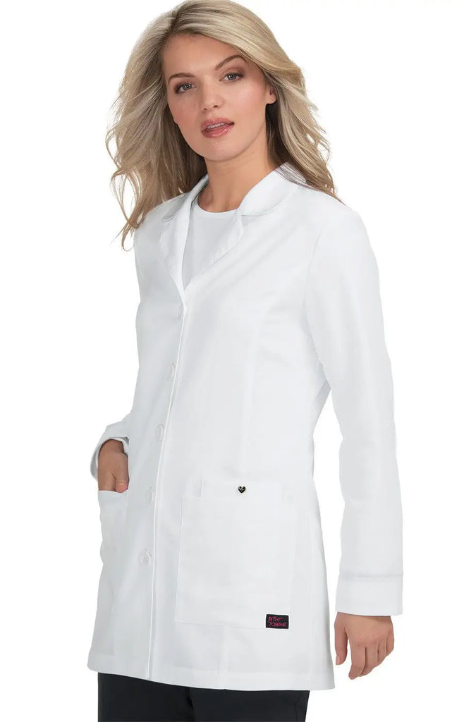 Koi Scrubs Marigold Lab Coat White | scrub-supply.com