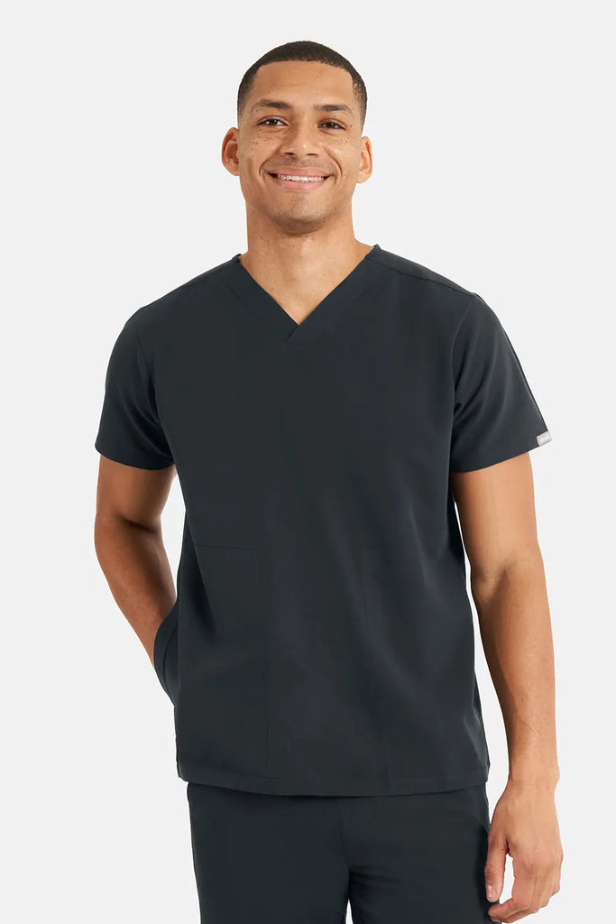 Simki Scrubs Oscar Scrub Top Soft Black | scrub-supply.com