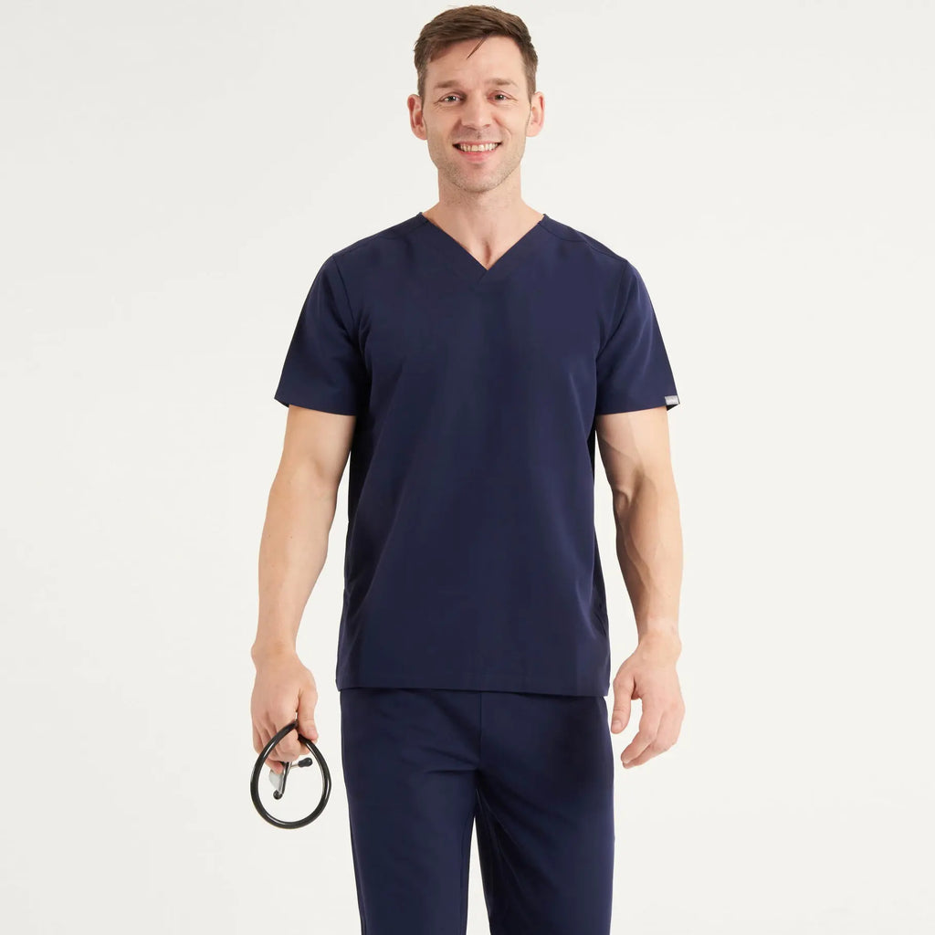 Simki Scrubs Oscar Scrub Top Navy | scrub-supply.com