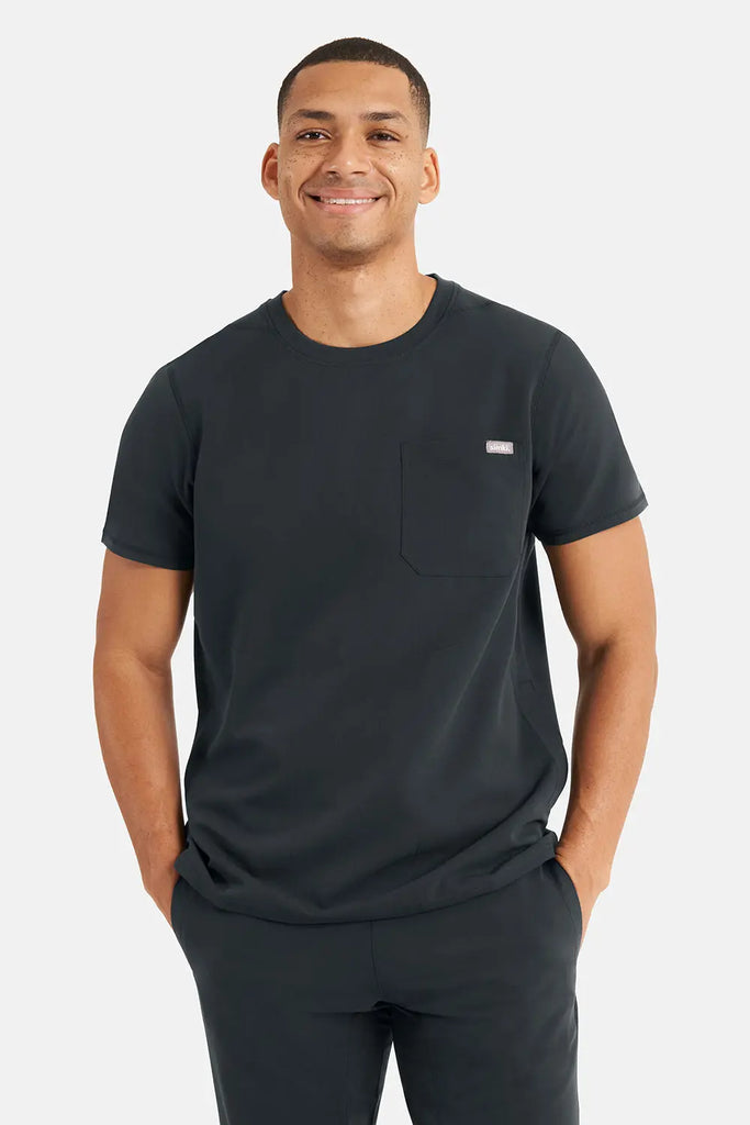 Simki Scrubs Miles Scrub Top Soft Black | scrub-supply.com