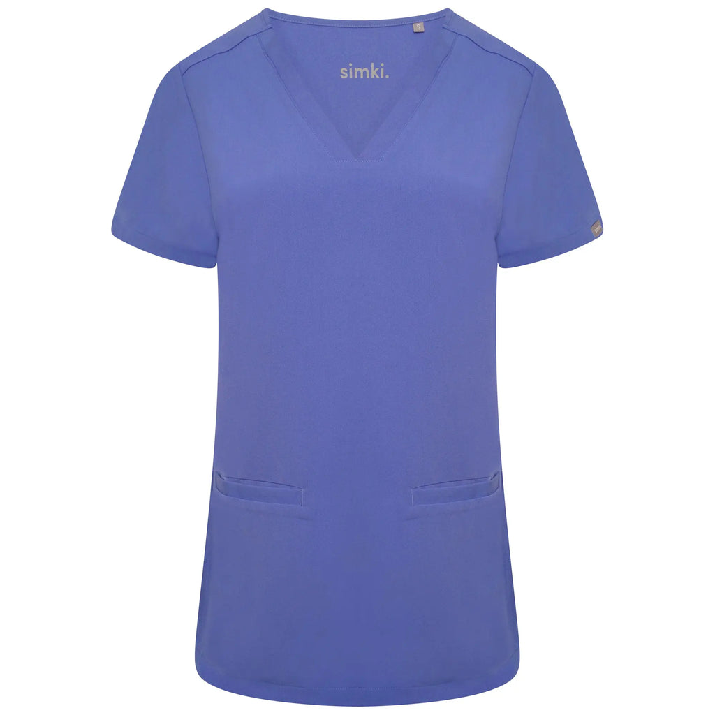 Simki Scrubs Ari Two Pocket Scrub Top Ceil Blue | scrub-supply.com