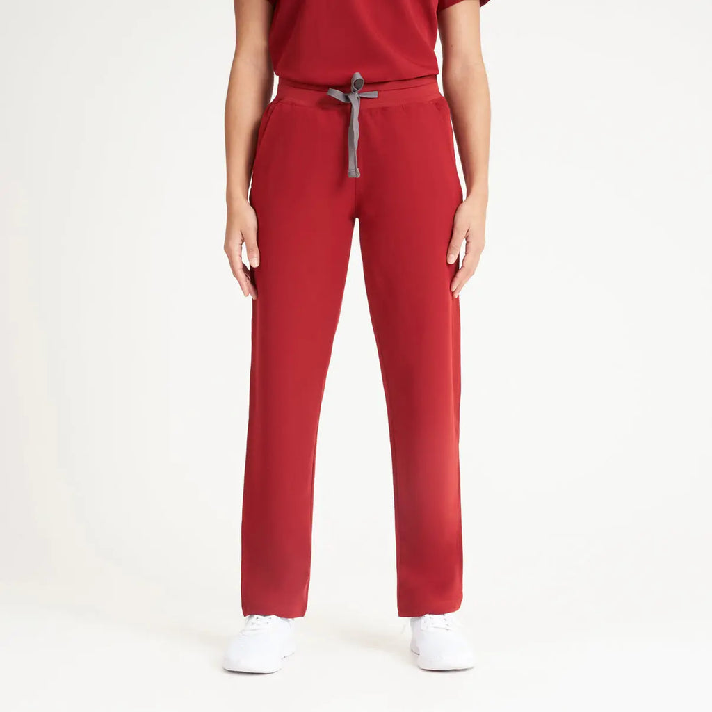 Simki Scrubs Arlo Straight Leg Scrub Trouser Burgundy | scrub-supply.com