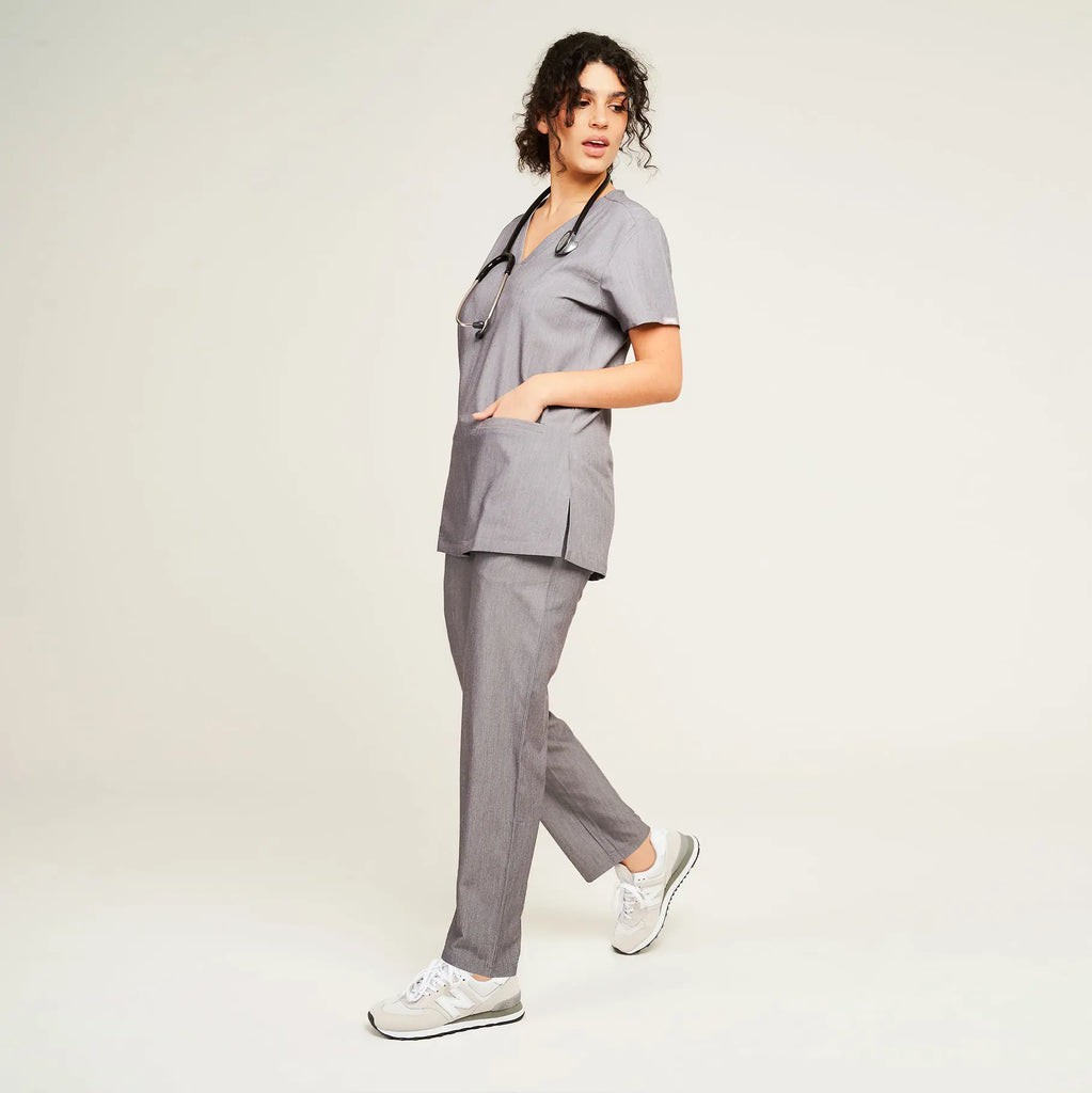 Simki Scrubs Arlo Straight Leg Scrub Trouser Charcoal | scrub-supply.com