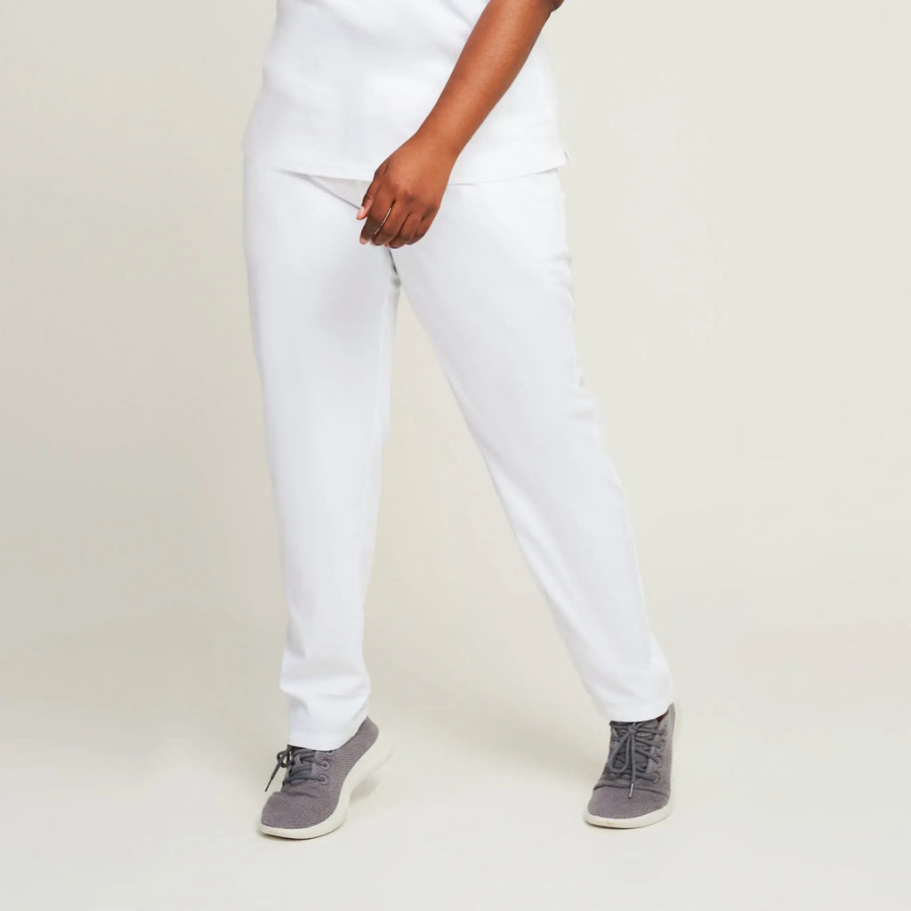 Simki Scrubs Arlo Straight Leg Scrub Trouser White | scrub-supply.com