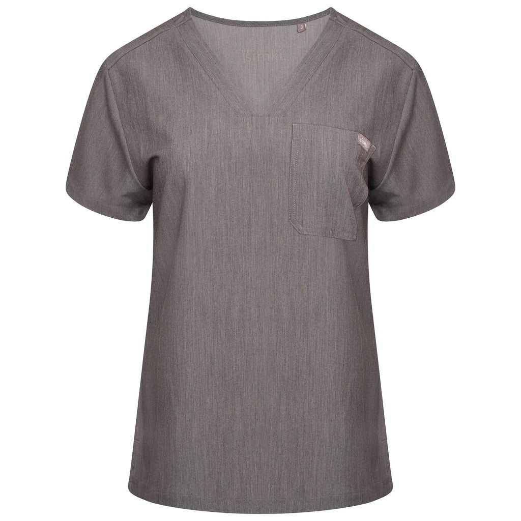 Simki Scrubs Nova One Pocket Scrub Top Charcoal | scrub-supply.com