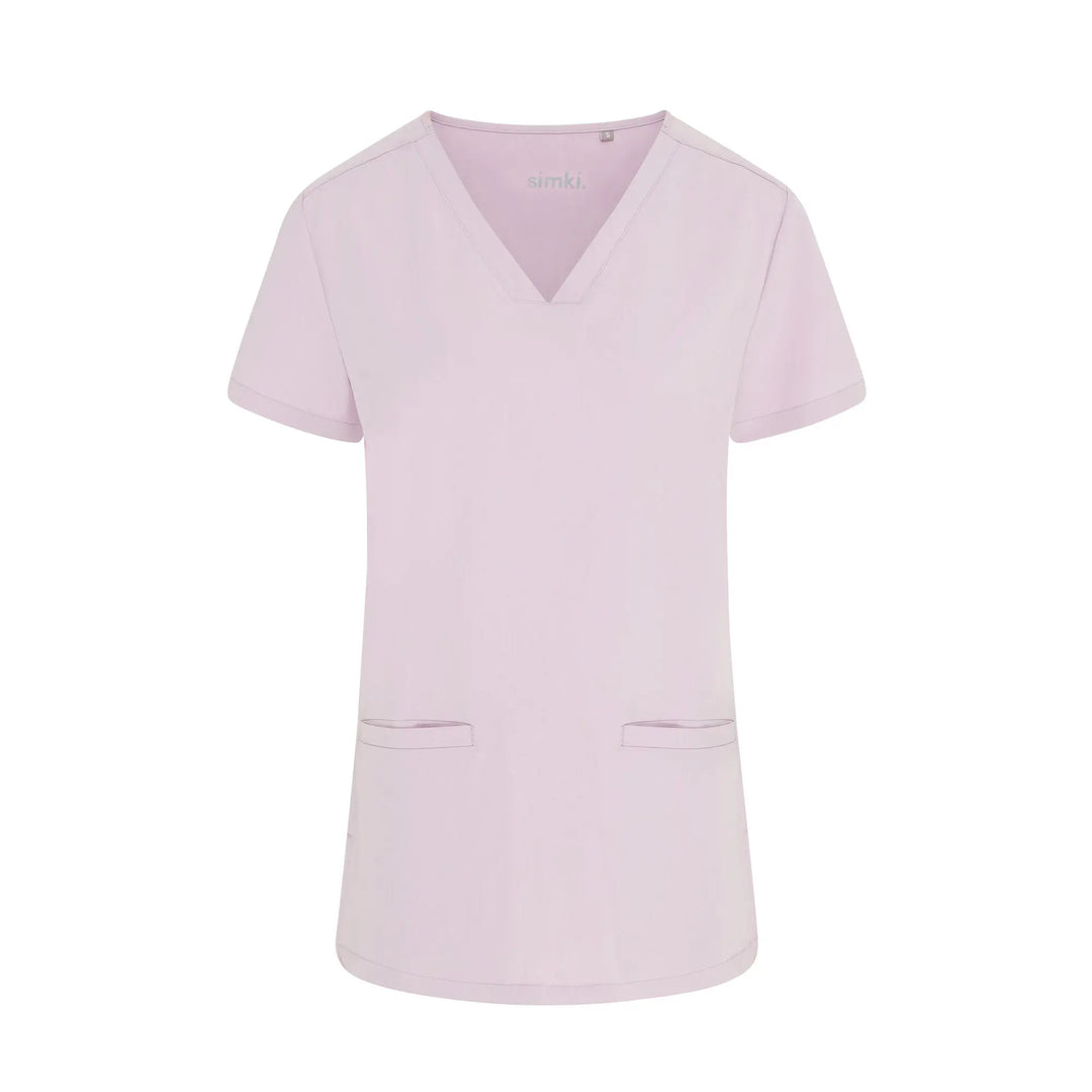 Simki Scrubs Women's Ari Two Pocket Scrub Top Blushing Pink | scrub-supply.com
