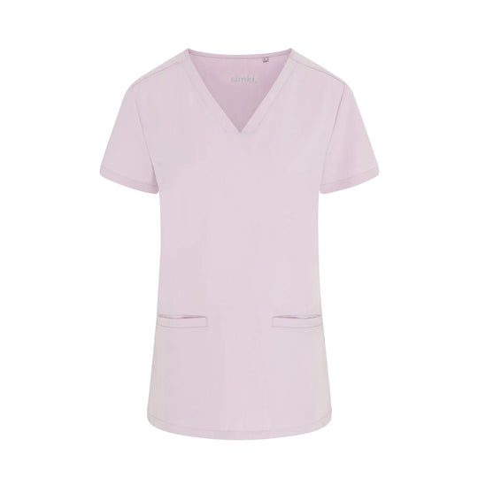 Simki Scrubs Women's Ari Two Pocket Scrub Top Blushing Pink | scrub-supply.com