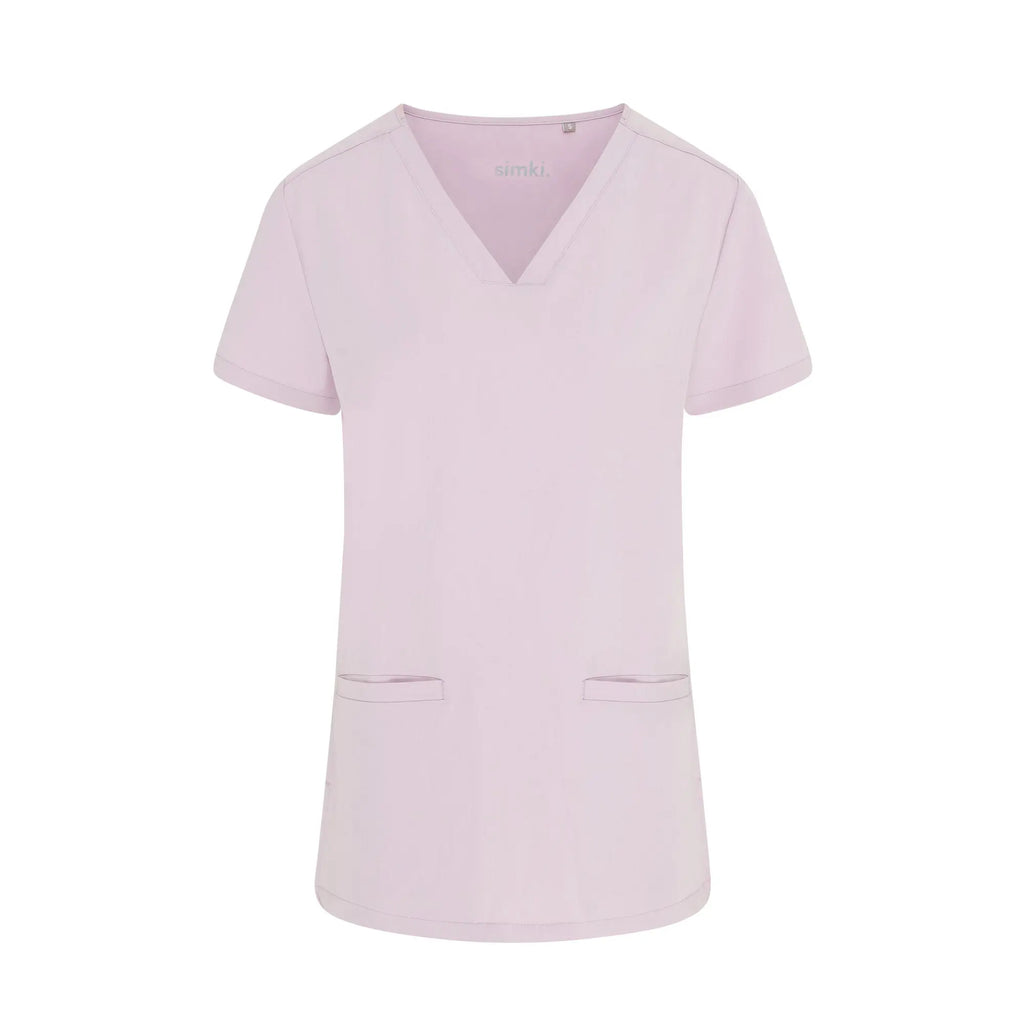 Simki Scrubs Women's Ari Two Pocket Scrub Top Blushing Pink | scrub-supply.com