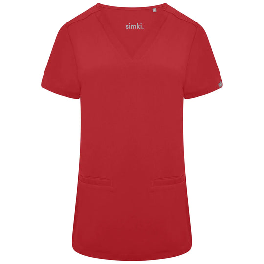 Simki Scrubs Women's Ari Two Pocket Scrub Top Burgundy | scrub-supply.com