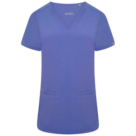 Simki Scrubs Women's Ari Two Pocket Scrub Top Ceil Blue | scrub-supply.com
