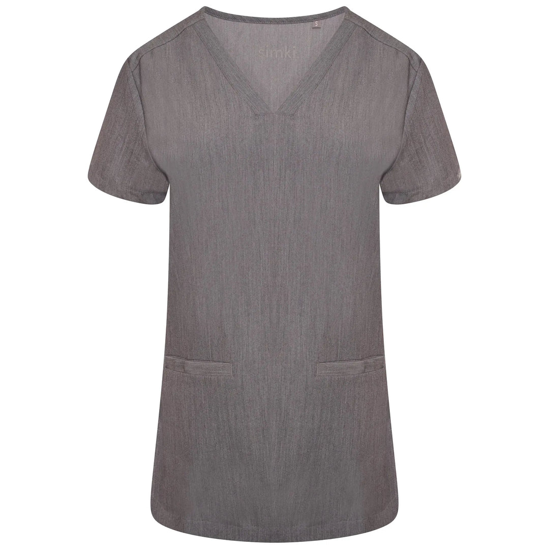 Simki Scrubs Women's Ari Two Pocket Scrub Top Charcoal | scrub-supply.com