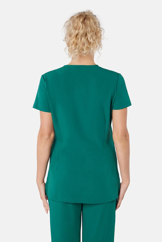 Simki Scrubs Women's Ari Two Pocket Scrub Top Hunter Green | scrub-supply.com