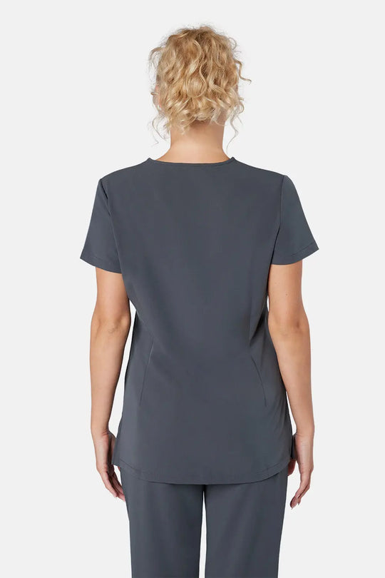 Simki Scrubs Women's Ari Two Pocket Scrub Top Pewter | scrub-supply.com