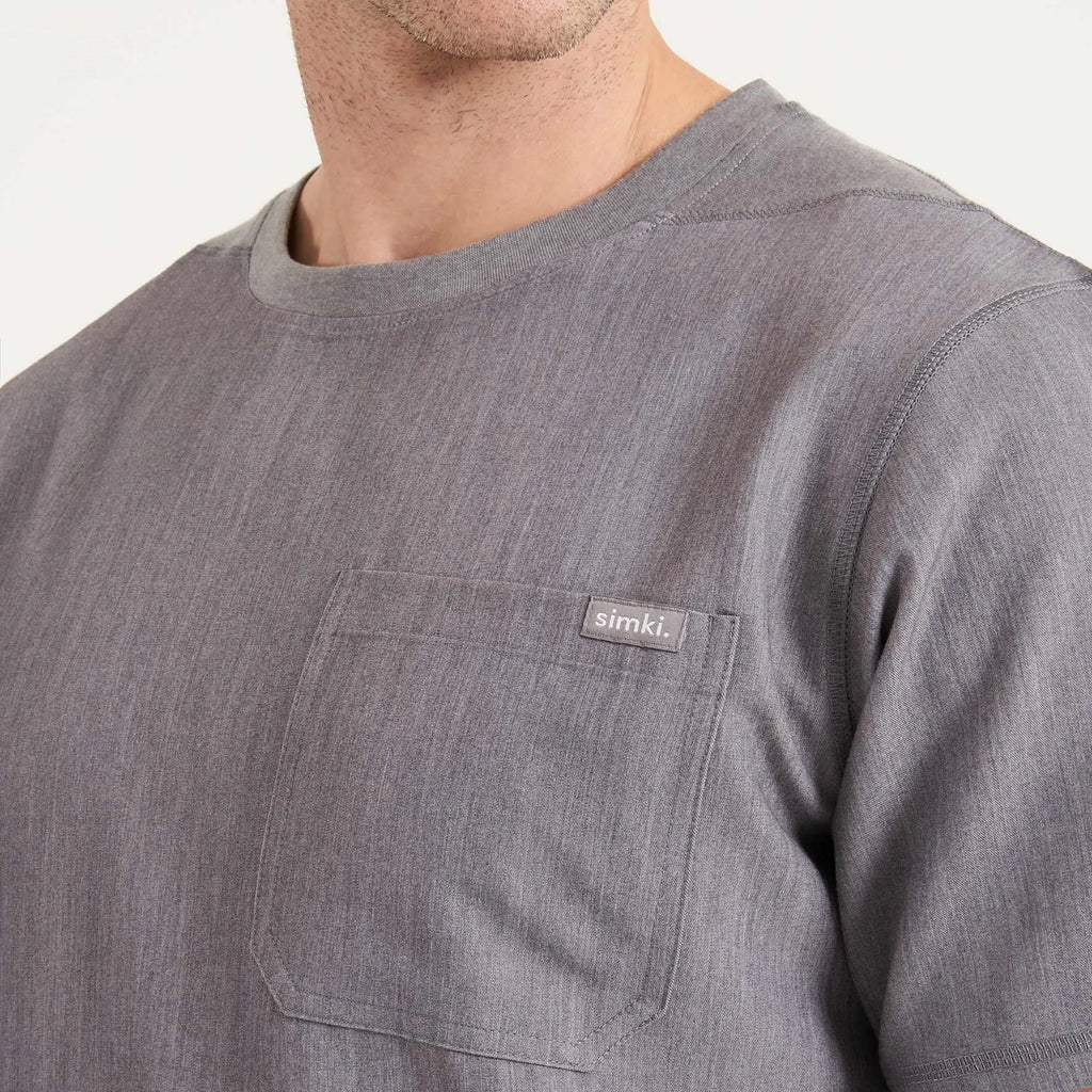 Simki Scrubs Men's Miles Scrub Top Charcoal | scrub-supply.com