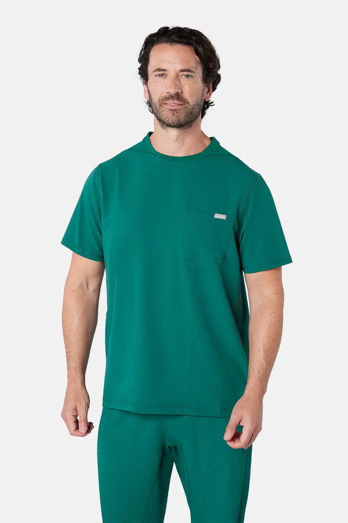 Simki Scrubs Men's Miles Scrub Top Hunter Green | scrub-supply.com