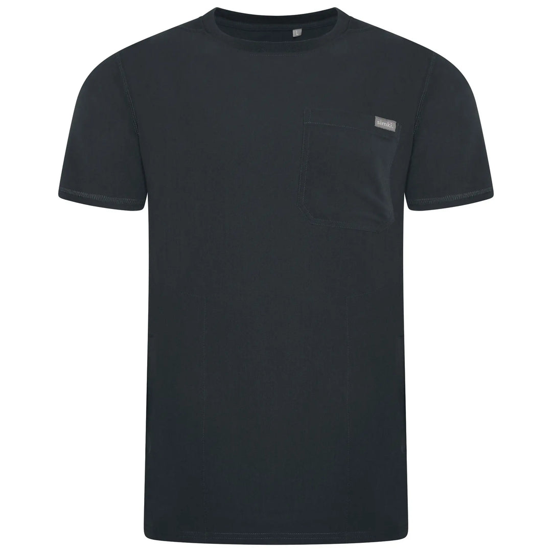 Simki Scrubs Men's Miles Scrub Top Soft Black | scrub-supply.com