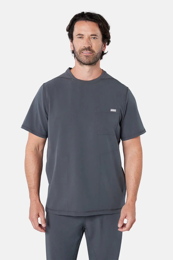 Simki Scrubs Men's Miles Scrub Top Pewter | scrub-supply.com