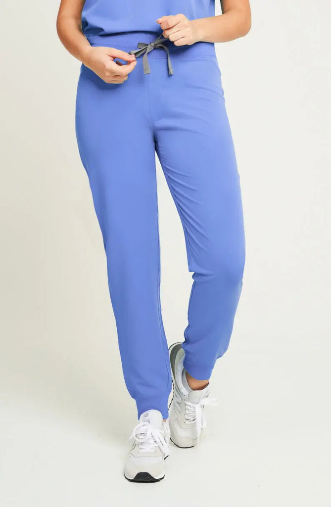 Simki Scrubs Women's Neo Jogger Scrub Trouser Ceil Blue | scrub-supply.com