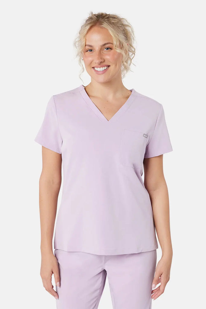 Simki Scrubs Women's Nova One Pocket Scrub Top Blushing Pink | scrub-supply.com