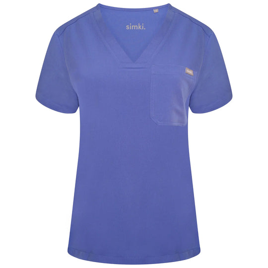 Simki Scrubs Women's Nova One Pocket Scrub Top Ceil Blue | scrub-supply.com