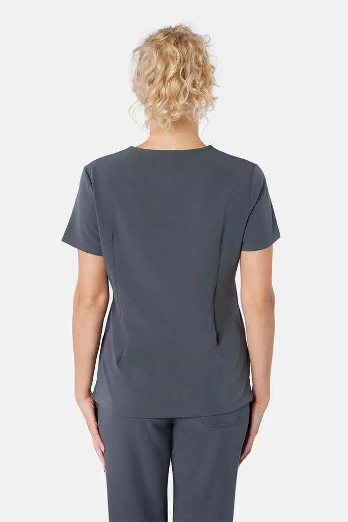 Simki Scrubs Women's Nova One Pocket Scrub Top Pewter | scrub-supply.com