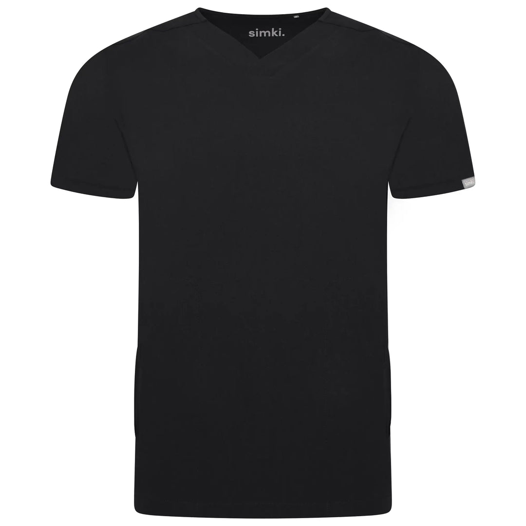 Simki Scrubs Men's Oscar Scrub Top Black | scrub-supply.com