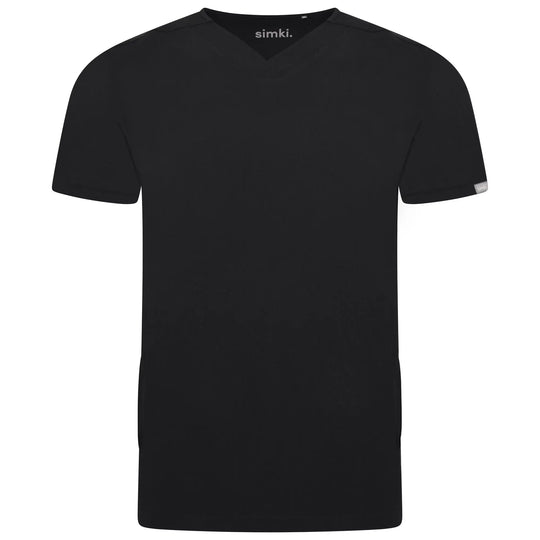 Simki Scrubs Men's Oscar Scrub Top Black | scrub-supply.com