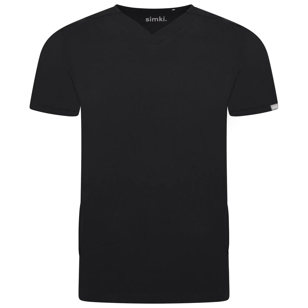 Simki Scrubs Men's Oscar Scrub Top Black | scrub-supply.com