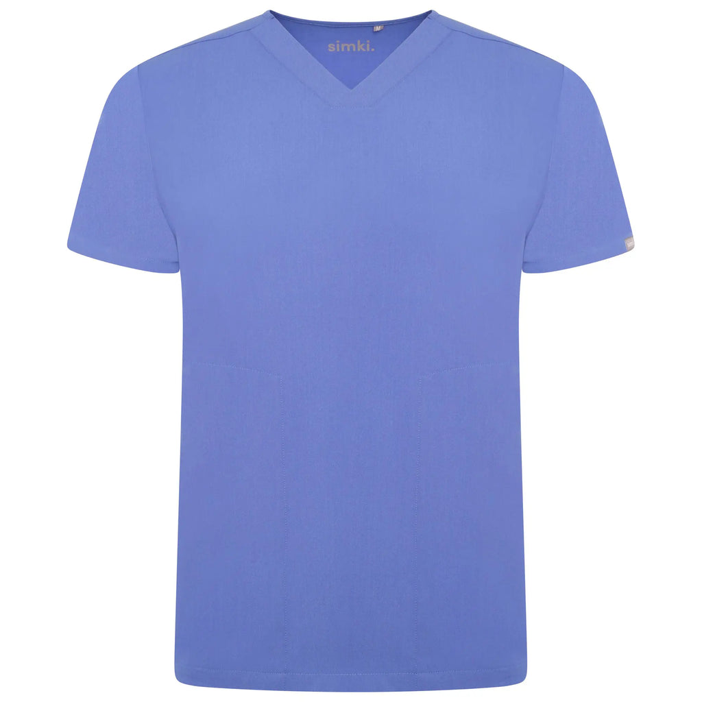 Simki Scrubs Men's Oscar Scrub Top Ceil Blue | scrub-supply.com