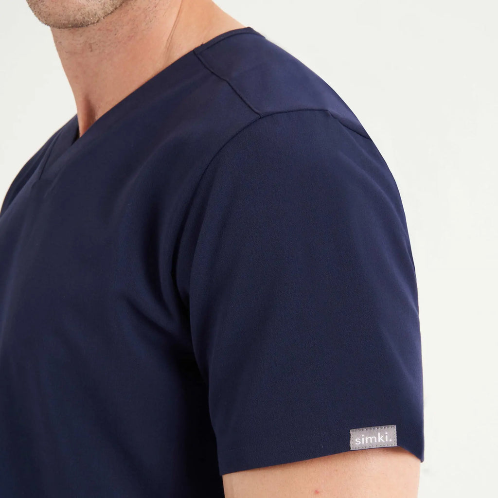 Simki Scrubs Men's Oscar Scrub Top Navy | scrub-supply.com