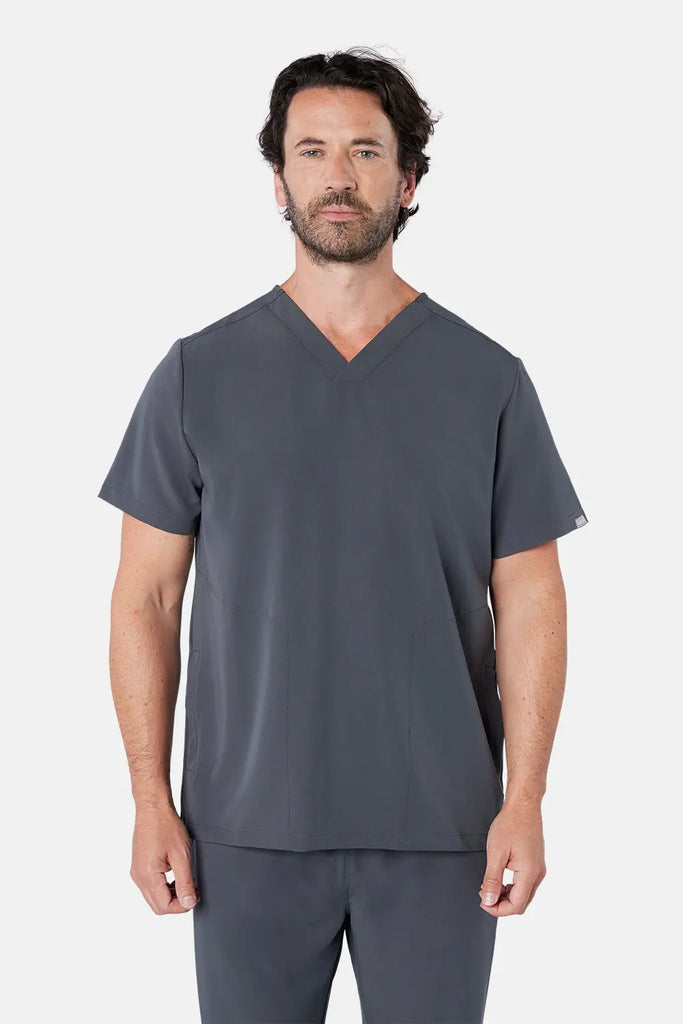 Simki Scrubs Men's Oscar Scrub Top Pewter | scrub-supply.com