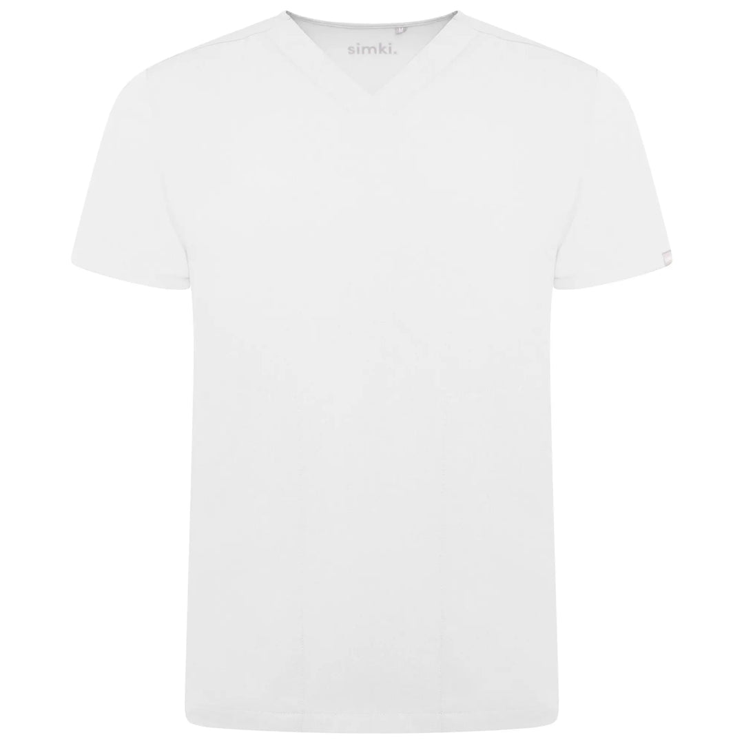 Simki Scrubs Men's Oscar Scrub Top White | scrub-supply.com