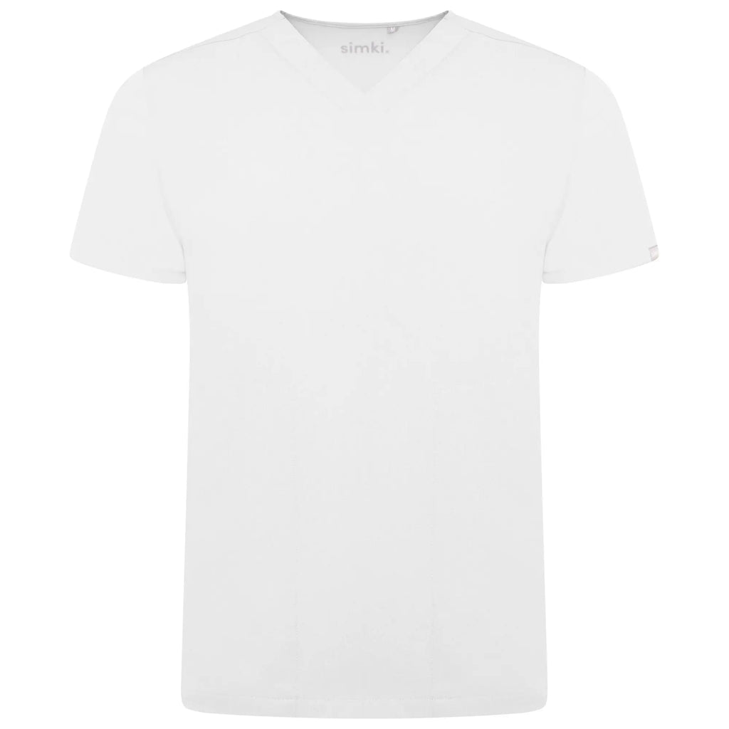 Simki Scrubs Men's Oscar Scrub Top White | scrub-supply.com