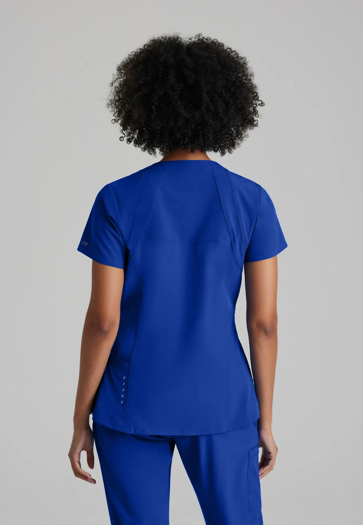 Barco Scrubs Women's Racer Top Cobalt | scrub-supply.com