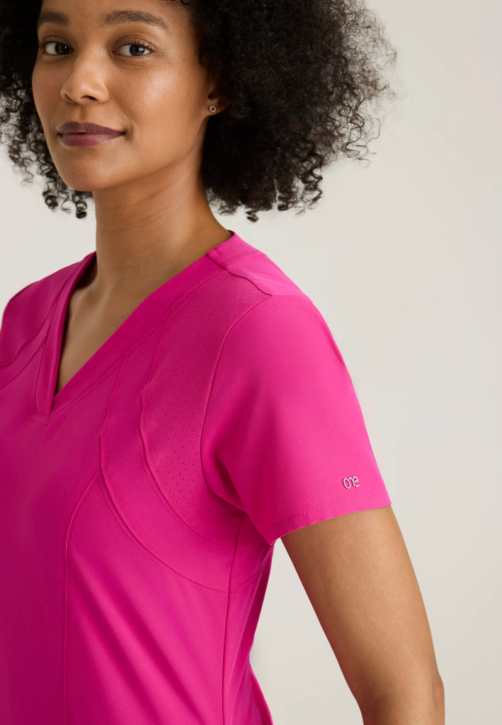 Barco Scrubs Women's Racer Top Prestige Pink | scrub-supply.com