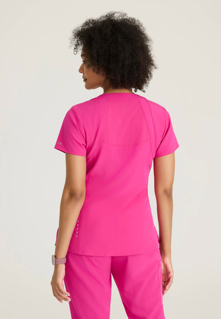 Barco Scrubs Women's Racer Top Prestige Pink | scrub-supply.com