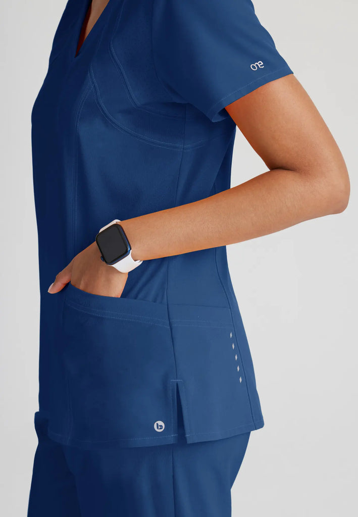 Barco Scrubs Women's Racer Top Indigo | scrub-supply.com