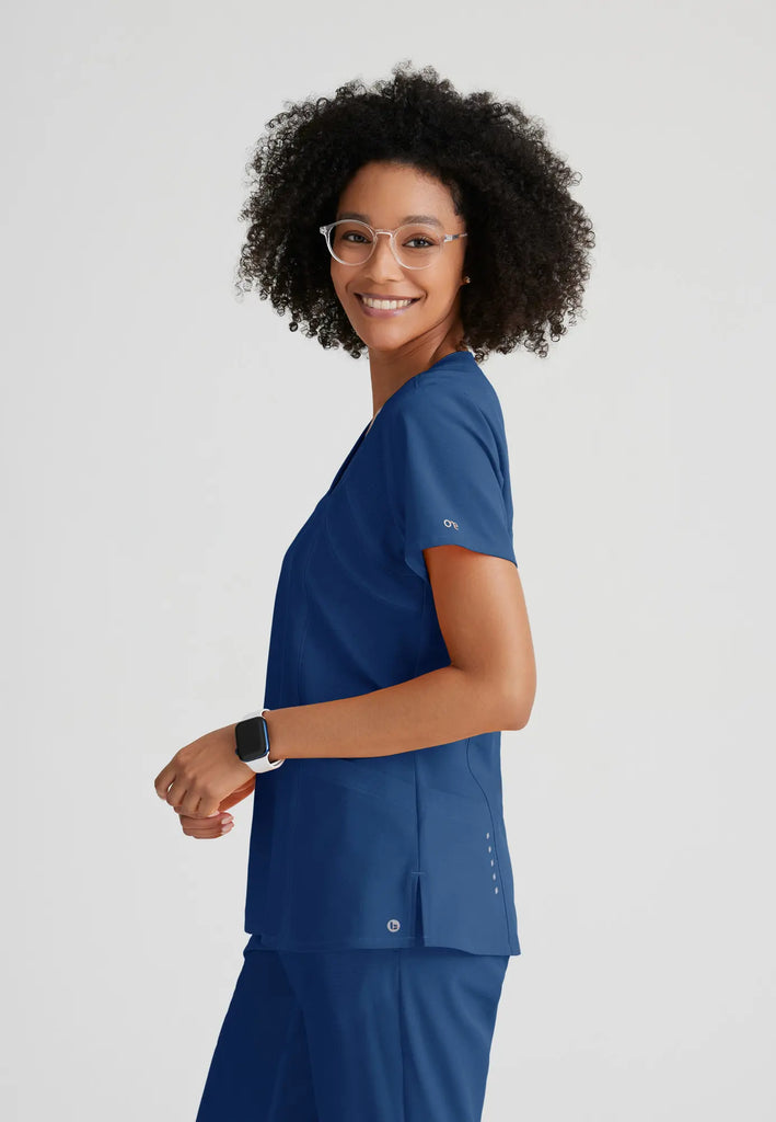 Barco Scrubs Women's Racer Top Indigo | scrub-supply.com