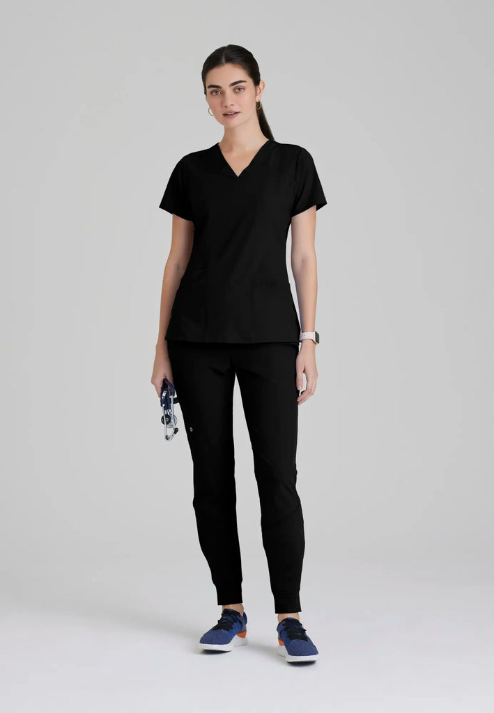 Barco Scrubs Women's Pulse Top Black | scrub-supply.com