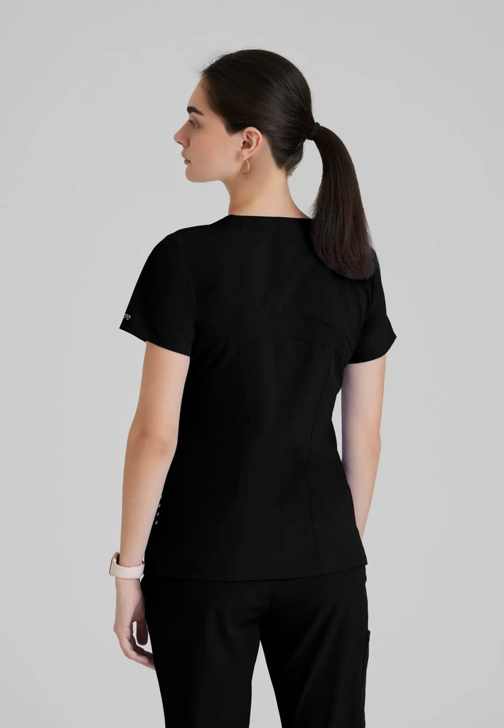 Barco Scrubs Women's Pulse Top Black | scrub-supply.com