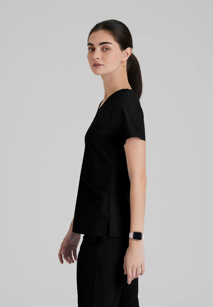 Barco Scrubs Women's Pulse Top Black | scrub-supply.com