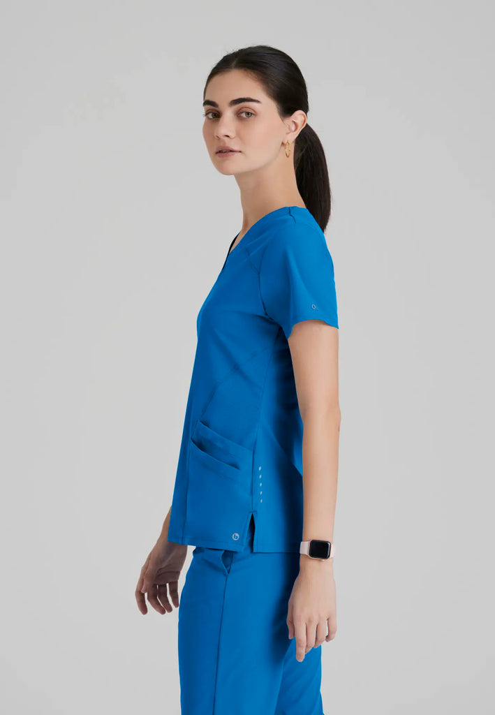 Barco Scrubs Women's Pulse Top New Royal | scrub-supply.com