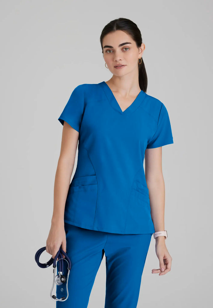 Barco Scrubs Women's Pulse Top New Royal | scrub-supply.com