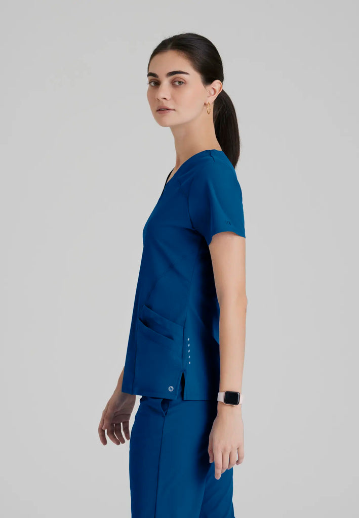 Barco Scrubs Women's Pulse Top Indigo | scrub-supply.com