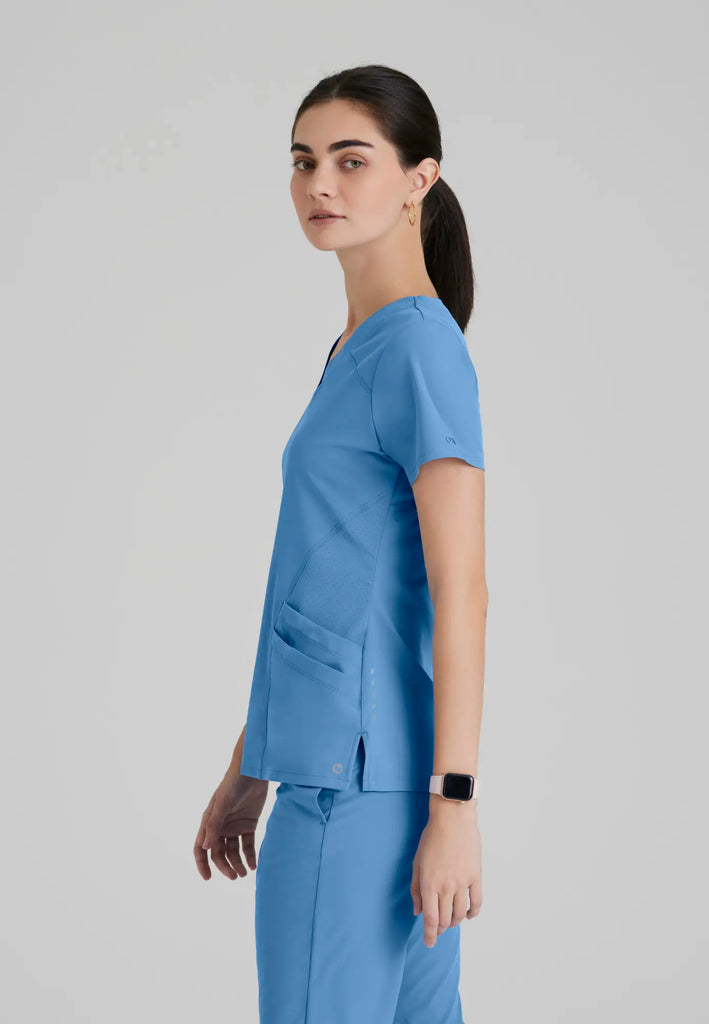 Barco Scrubs Women's Pulse Top Ceil Blue | scrub-supply.com