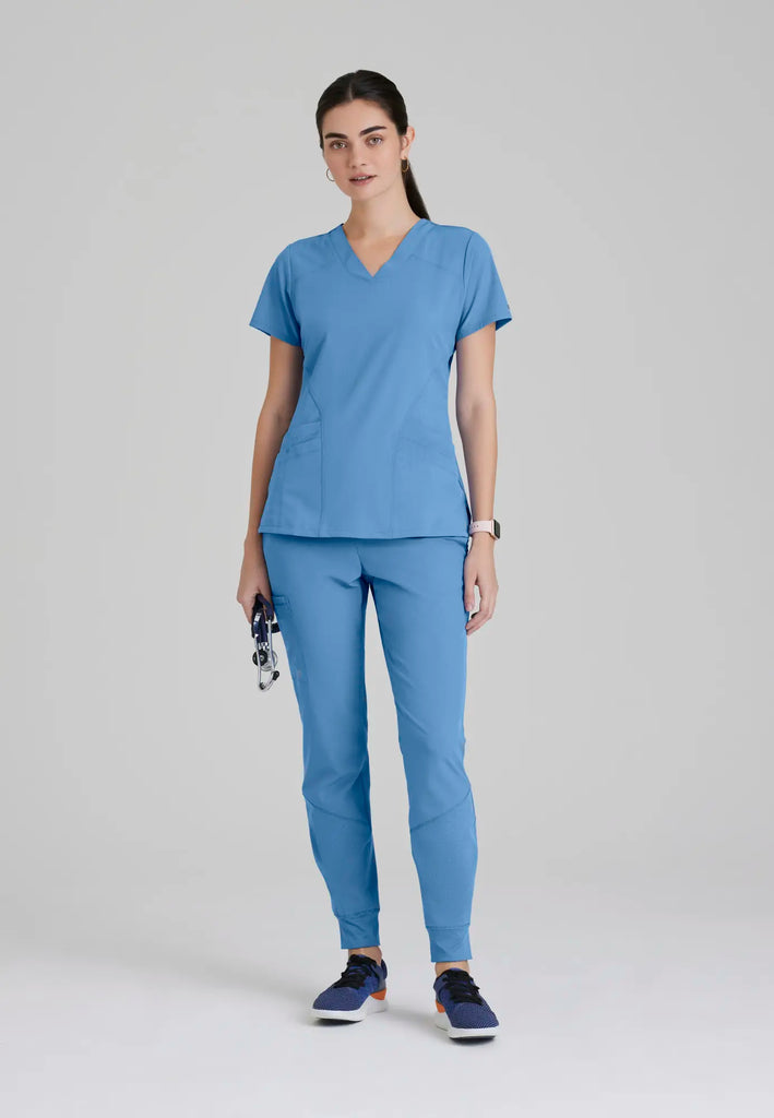 Barco Scrubs Women's Pulse Top Ceil Blue | scrub-supply.com