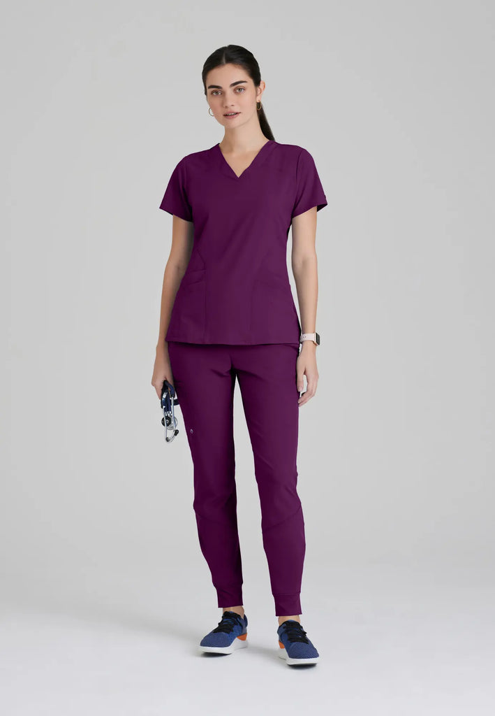 Barco Scrubs Women's Pulse Top Wine | scrub-supply.com