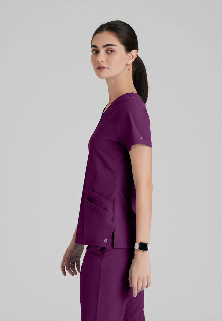 Barco Scrubs Women's Pulse Top Wine | scrub-supply.com